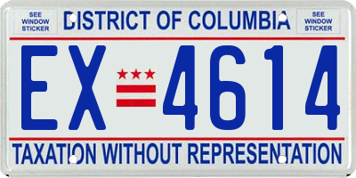 DC license plate EX4614