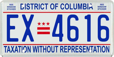 DC license plate EX4616