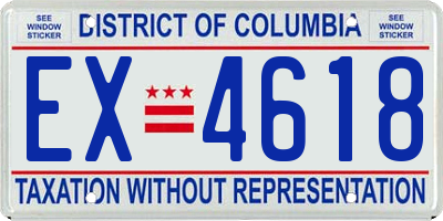 DC license plate EX4618