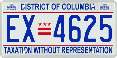 DC license plate EX4625