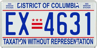 DC license plate EX4631