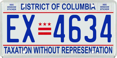DC license plate EX4634