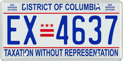 DC license plate EX4637