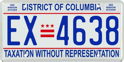 DC license plate EX4638