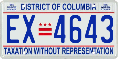 DC license plate EX4643