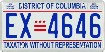 DC license plate EX4646