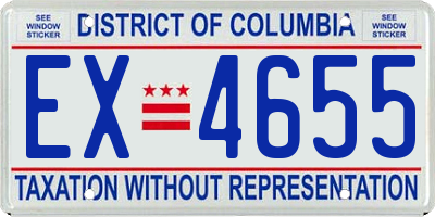 DC license plate EX4655