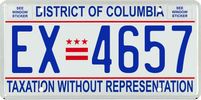 DC license plate EX4657
