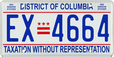 DC license plate EX4664