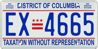 DC license plate EX4665