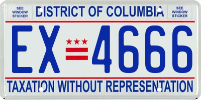 DC license plate EX4666
