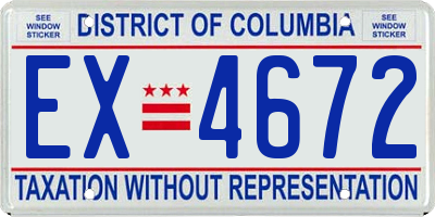 DC license plate EX4672