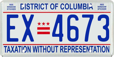 DC license plate EX4673