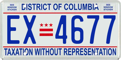 DC license plate EX4677