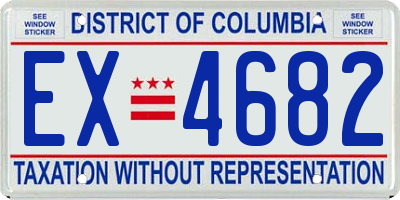 DC license plate EX4682