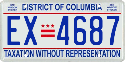 DC license plate EX4687