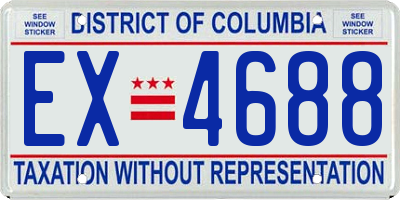 DC license plate EX4688