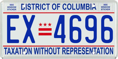 DC license plate EX4696