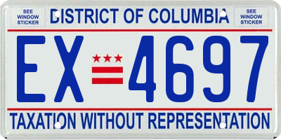 DC license plate EX4697