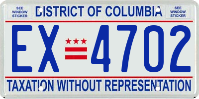 DC license plate EX4702