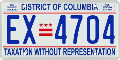 DC license plate EX4704