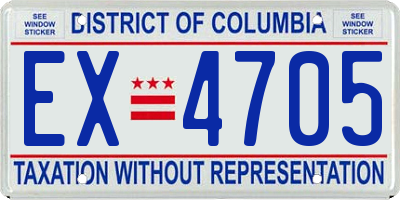 DC license plate EX4705