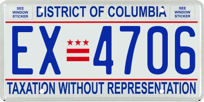 DC license plate EX4706