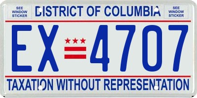 DC license plate EX4707