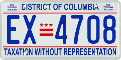 DC license plate EX4708
