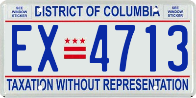DC license plate EX4713