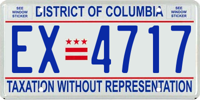 DC license plate EX4717