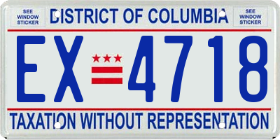 DC license plate EX4718