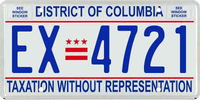 DC license plate EX4721