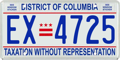 DC license plate EX4725