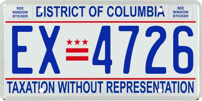 DC license plate EX4726