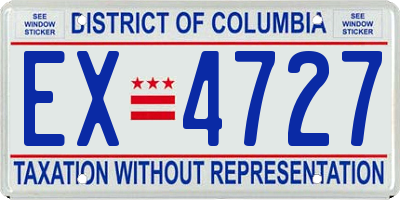 DC license plate EX4727