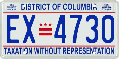 DC license plate EX4730