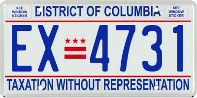 DC license plate EX4731