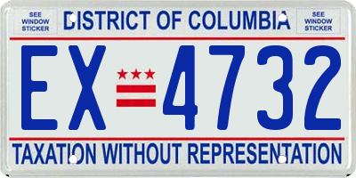 DC license plate EX4732