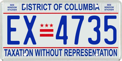 DC license plate EX4735
