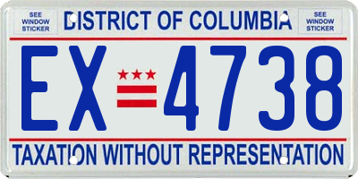 DC license plate EX4738