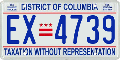 DC license plate EX4739