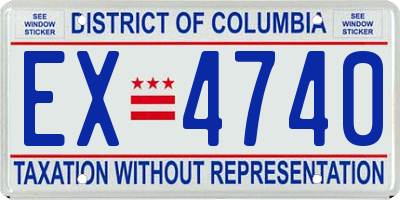 DC license plate EX4740