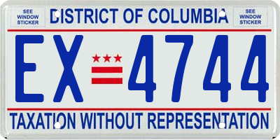 DC license plate EX4744