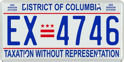 DC license plate EX4746