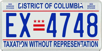 DC license plate EX4748