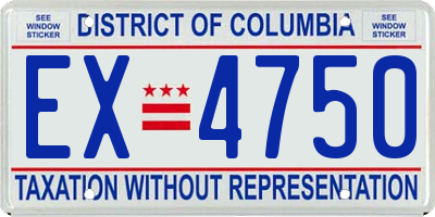 DC license plate EX4750