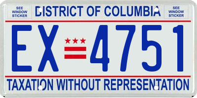 DC license plate EX4751