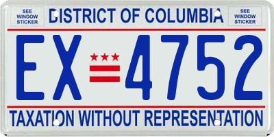 DC license plate EX4752