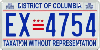 DC license plate EX4754